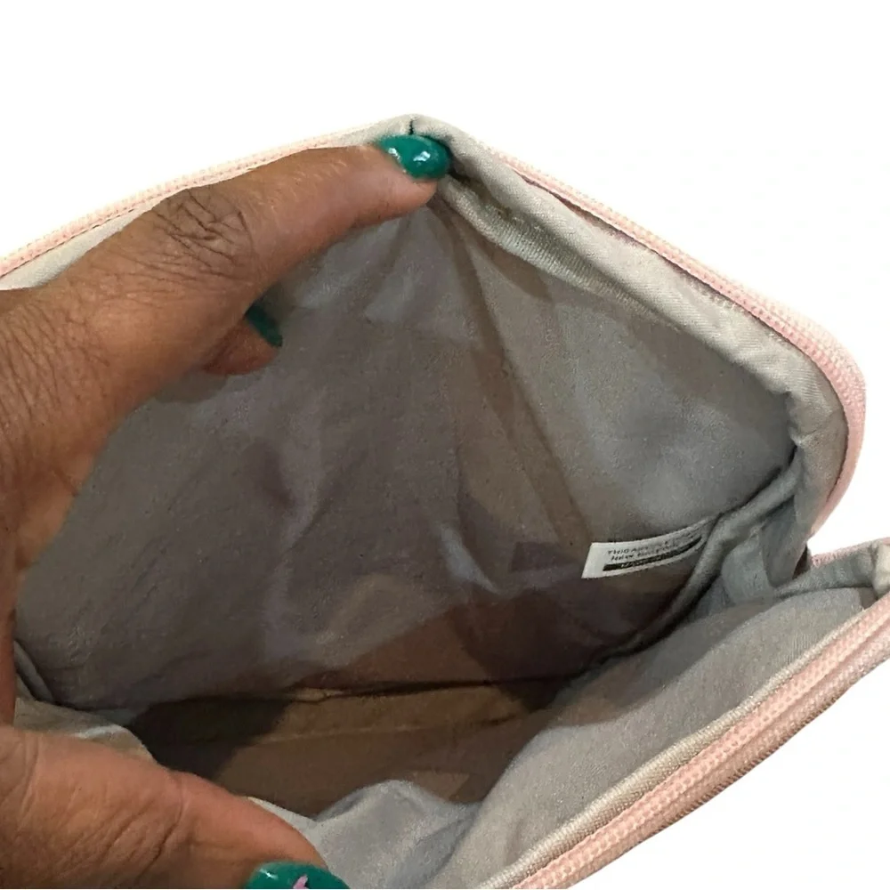 Compact Pink Messenger Bag for Men with Adjustable Gray Strap